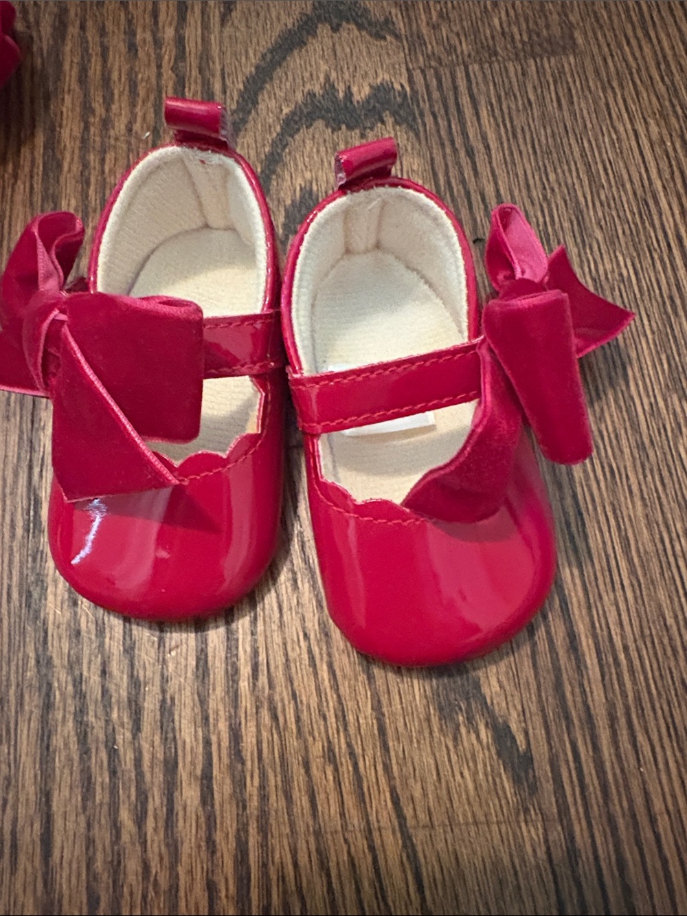 Baby Girls Red Bow Mary Jane Shoes